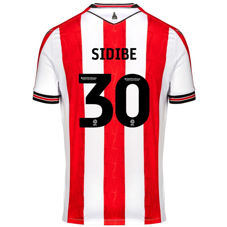 Men Football Souleymane Sidibe #30 Red White Home Jersey 2024/25 T-Shirt Nz