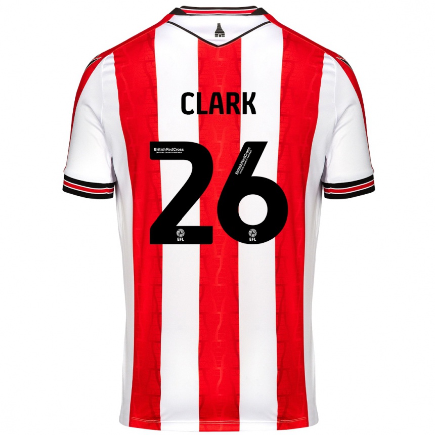 Men Football Ciaran Clark #26 Red White Home Jersey 2024/25 T-Shirt Nz