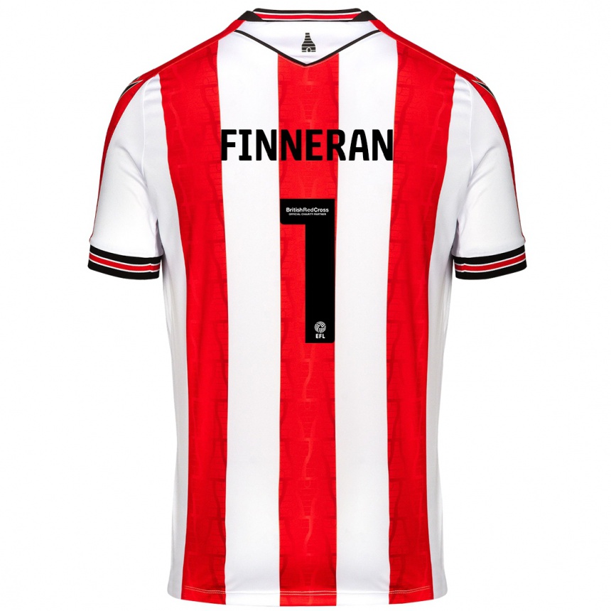 Men Football Ellie Finneran #1 Red White Home Jersey 2024/25 T-Shirt Nz