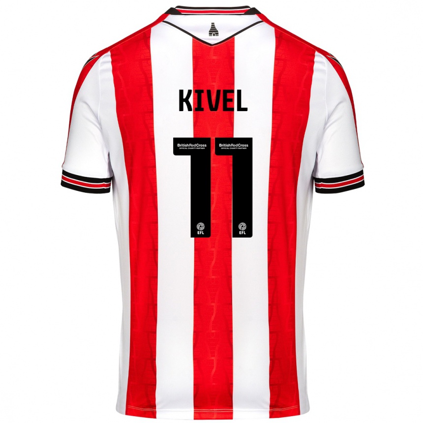 Men Football Roisin Kivel #11 Red White Home Jersey 2024/25 T-Shirt Nz