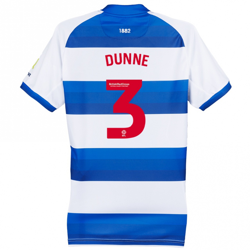 Men Football Jimmy Dunne #3 White Blue Home Jersey 2024/25 T-Shirt Nz