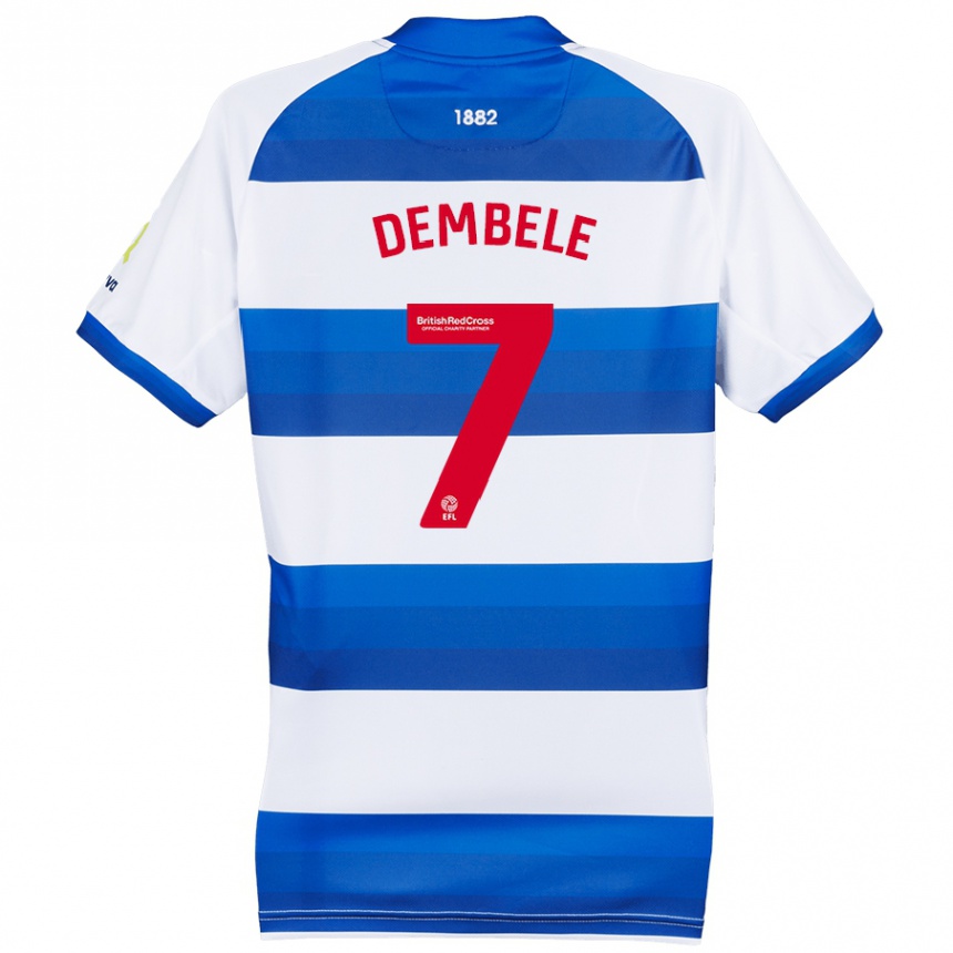 Men Football Karamoko Dembélé #7 White Blue Home Jersey 2024/25 T-Shirt Nz