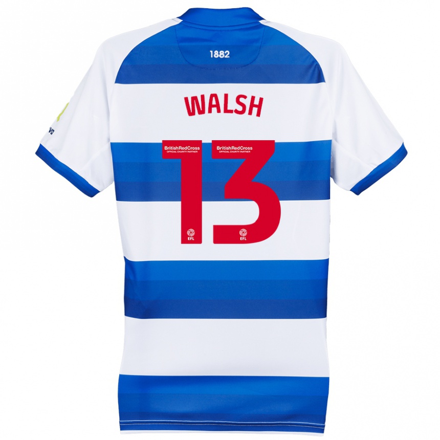 Men Football Joe Walsh #13 White Blue Home Jersey 2024/25 T-Shirt Nz