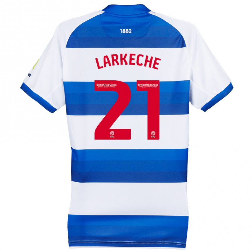 Men Football Ziyad Larkeche #21 White Blue Home Jersey 2024/25 T-Shirt Nz