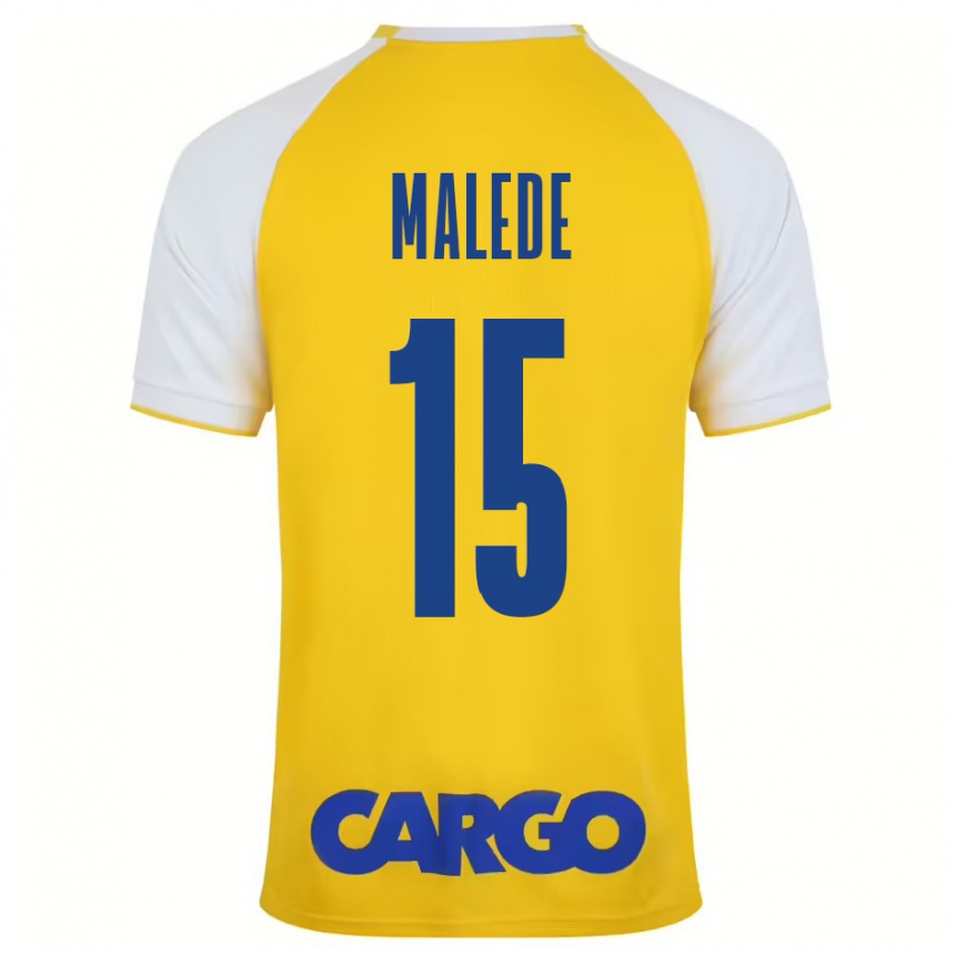 Men Football Yonas Malede #15 Yellow White Home Jersey 2024/25 T-Shirt Nz