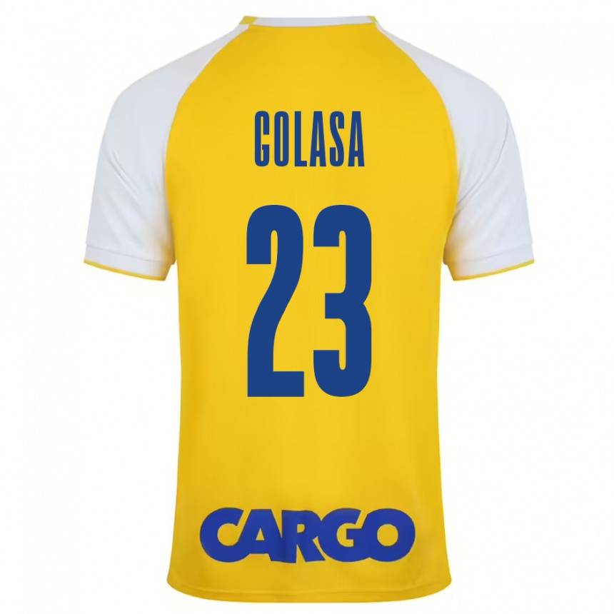 Men Football Eyal Golasa #23 Yellow White Home Jersey 2024/25 T-Shirt Nz