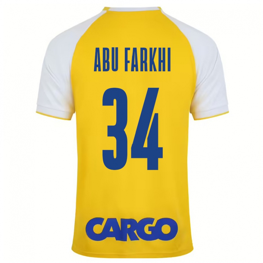 Men Football Sayed Abu Farkhi #34 Yellow White Home Jersey 2024/25 T-Shirt Nz