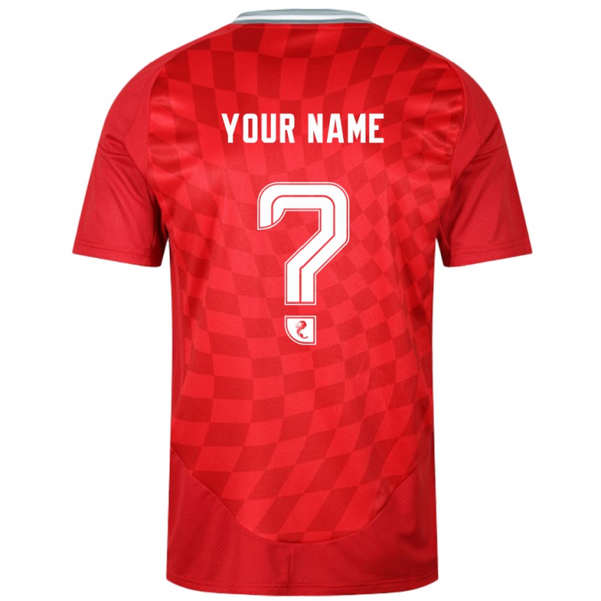 Men Football Your Name #0 Red Home Jersey 2024/25 T-Shirt Nz