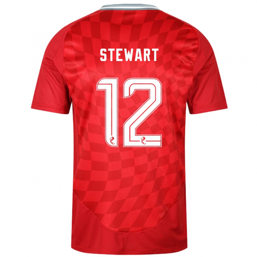 Men Football Hannah Stewart #12 Red Home Jersey 2024/25 T-Shirt Nz