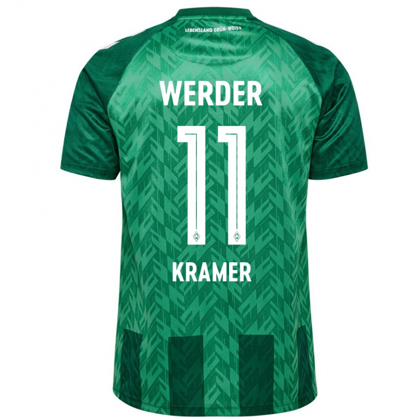 Men Football Levi-Marinus Kramer #11 Green Home Jersey 2024/25 T-Shirt Nz