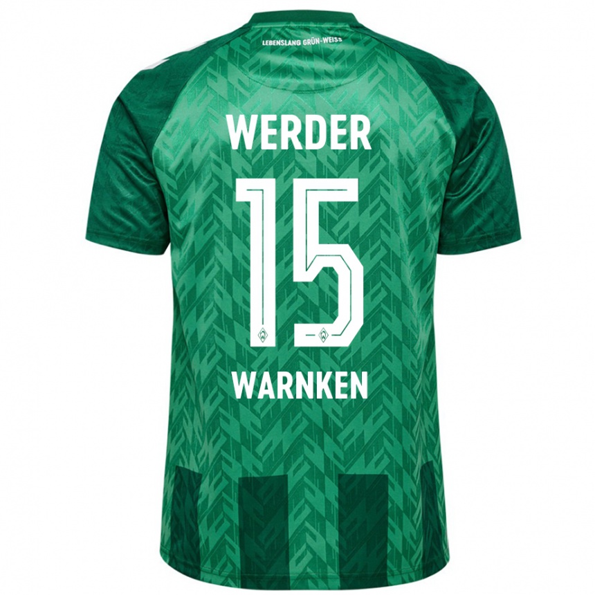 Men Football Jannes Warnken #15 Green Home Jersey 2024/25 T-Shirt Nz