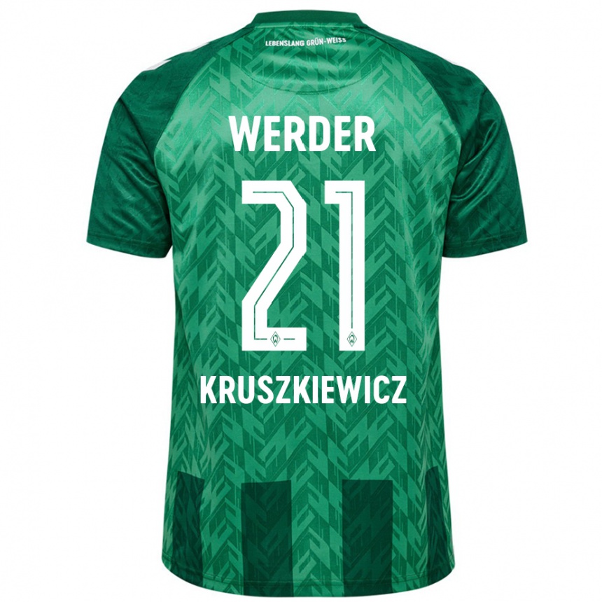 Men Football Jakub Kruszkiewicz #21 Green Home Jersey 2024/25 T-Shirt Nz