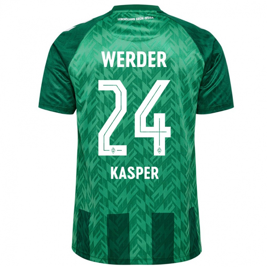 Men Football Dominik Kasper #24 Green Home Jersey 2024/25 T-Shirt Nz