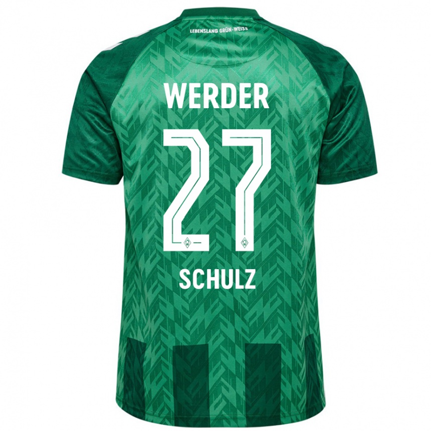 Men Football Ole Schulz #27 Green Home Jersey 2024/25 T-Shirt Nz