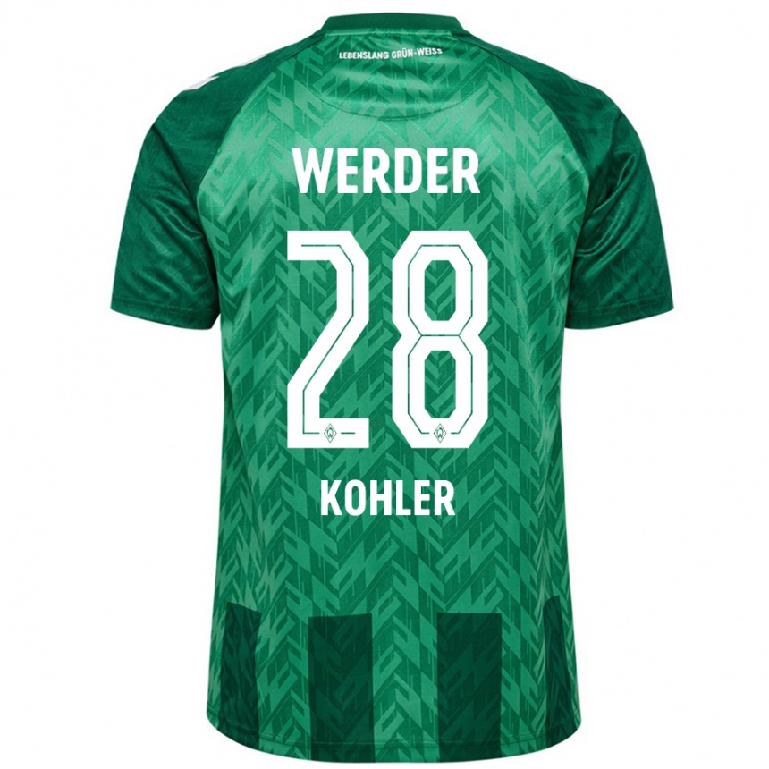 Men Football Ethan Kohler #28 Green Home Jersey 2024/25 T-Shirt Nz