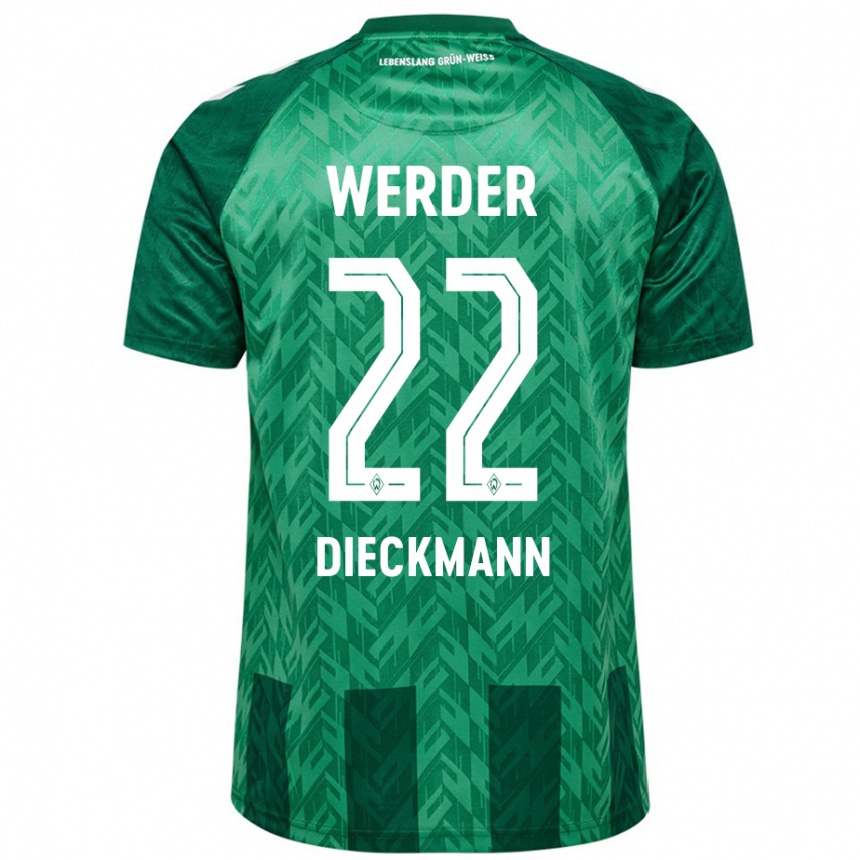 Men Football Rieke Dieckmann #22 Green Home Jersey 2024/25 T-Shirt Nz