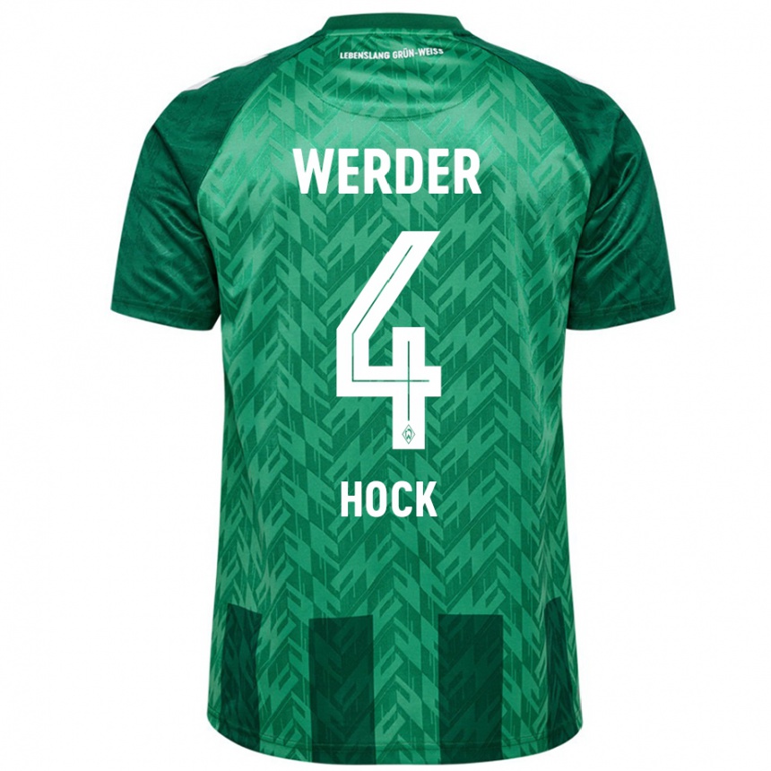 Men Football Alexander Höck #4 Green Home Jersey 2024/25 T-Shirt Nz