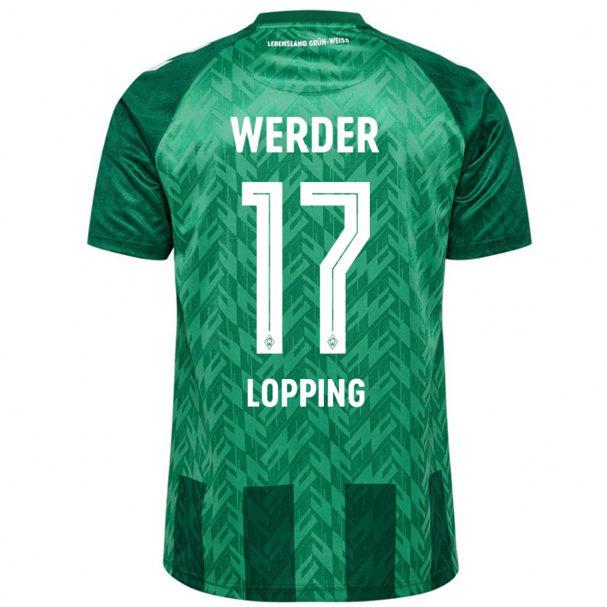 Men Football Jakob Löpping #17 Green Home Jersey 2024/25 T-Shirt Nz