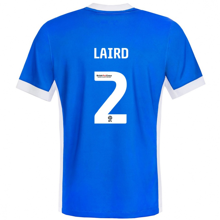 Men Football Ethan Laird #2 Blue White Home Jersey 2024/25 T-Shirt Nz