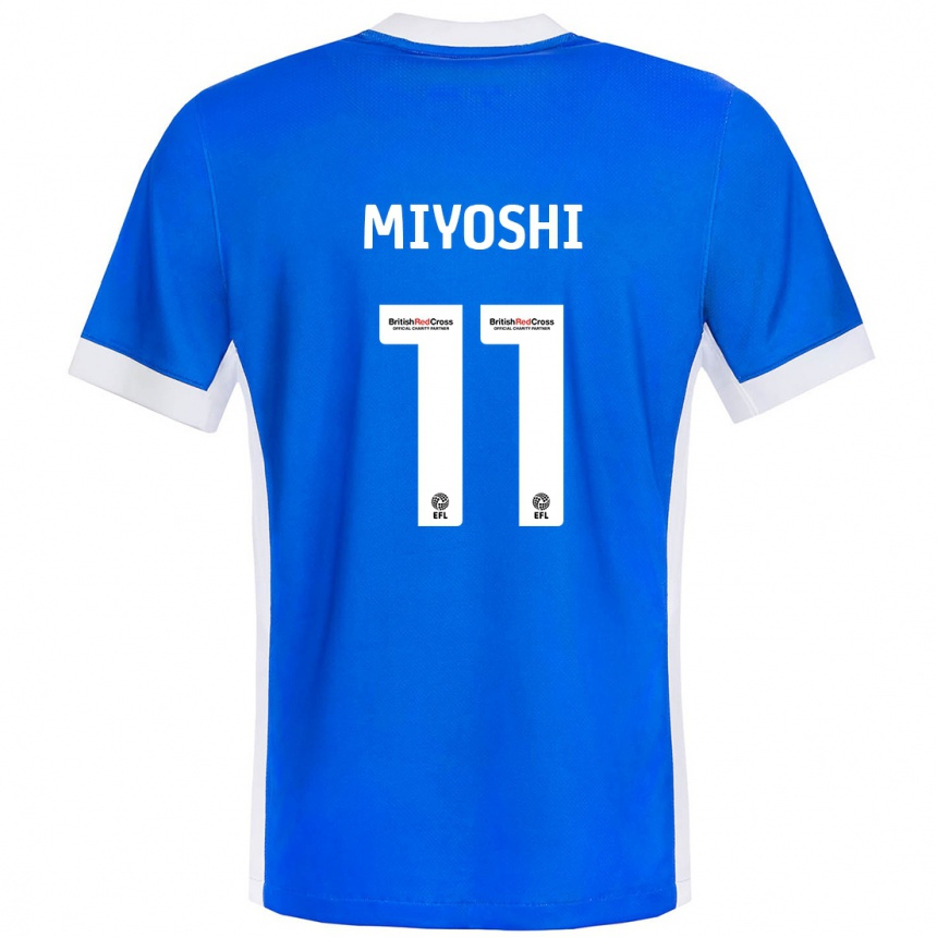 Men Football Koji Miyoshi #11 Blue White Home Jersey 2024/25 T-Shirt Nz