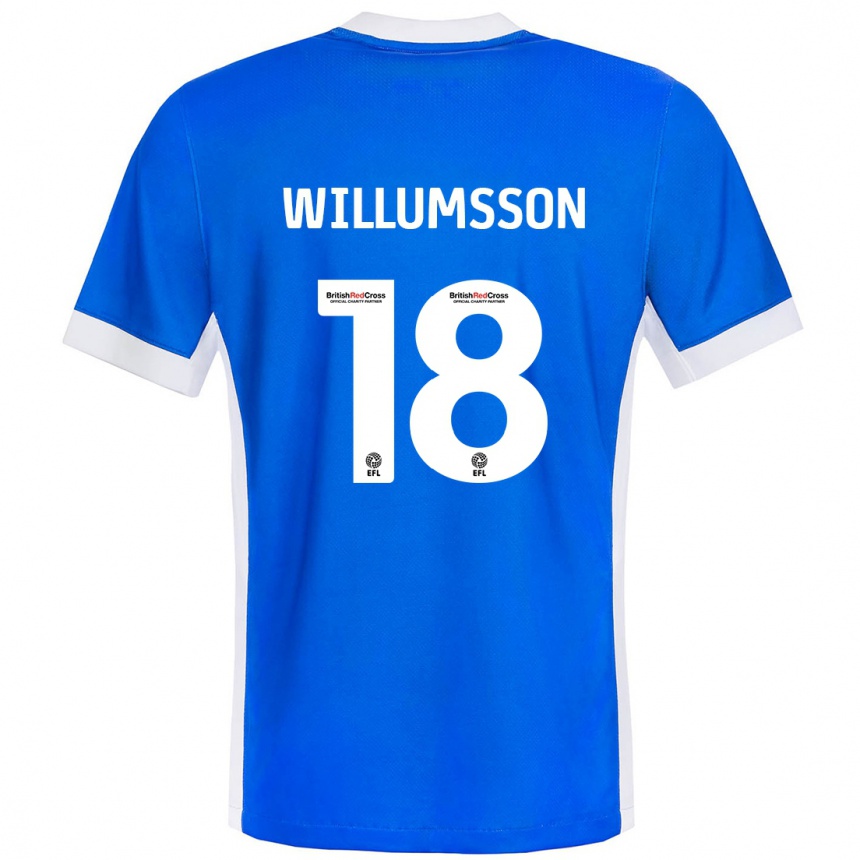 Men Football Willum Thór Willumsson #18 Blue White Home Jersey 2024/25 T-Shirt Nz