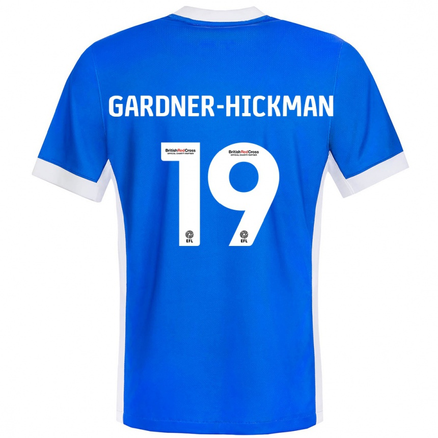 Men Football Taylor Gardner-Hickman #19 Blue White Home Jersey 2024/25 T-Shirt Nz