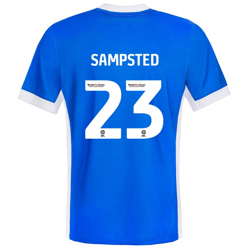 Men Football Alfons Sampsted #23 Blue White Home Jersey 2024/25 T-Shirt Nz