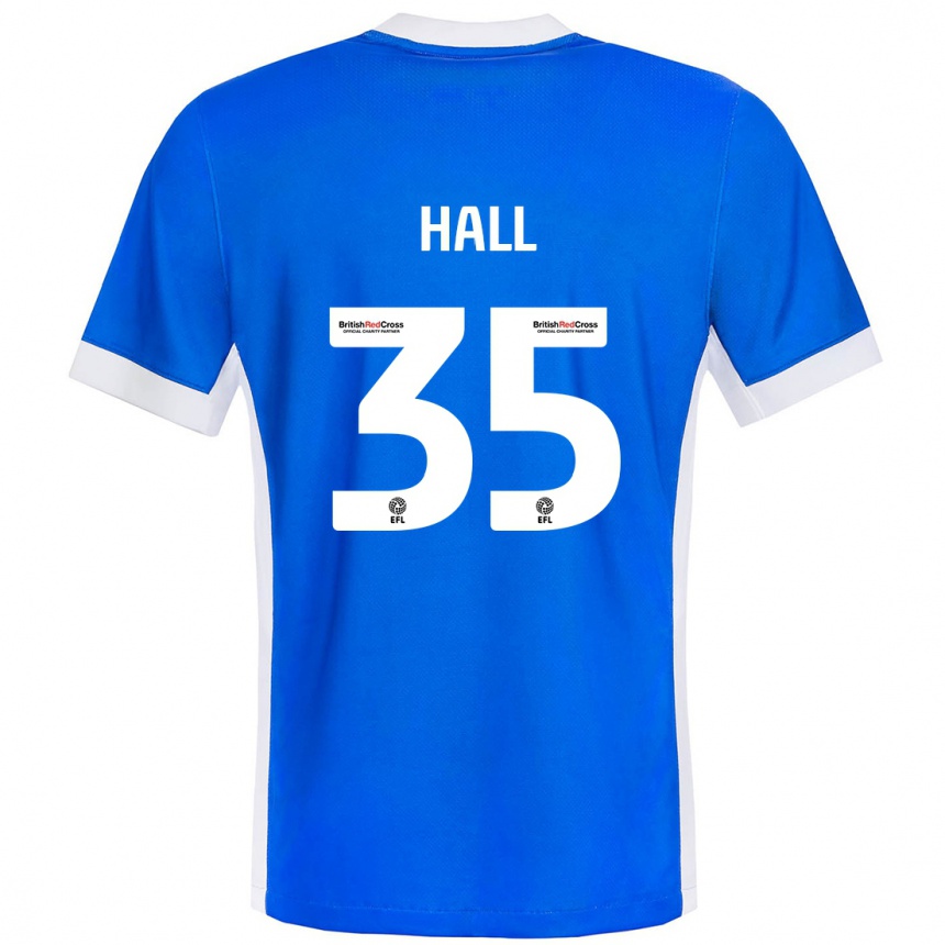 Men Football George Hall #35 Blue White Home Jersey 2024/25 T-Shirt Nz