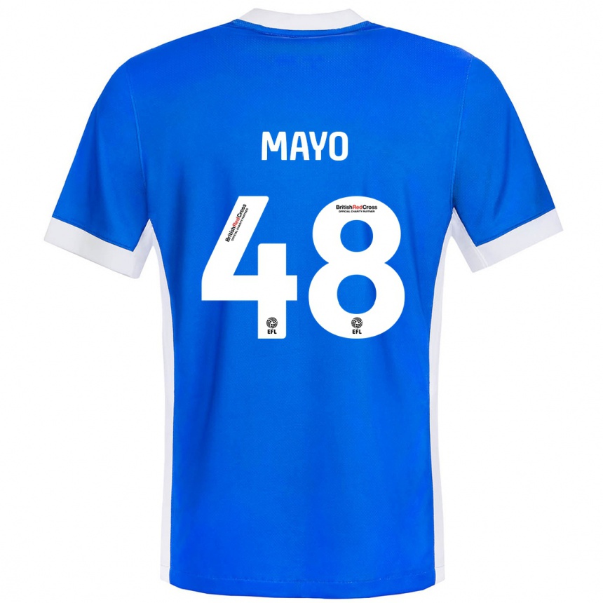 Men Football Bradley Mayo #48 Blue White Home Jersey 2024/25 T-Shirt Nz