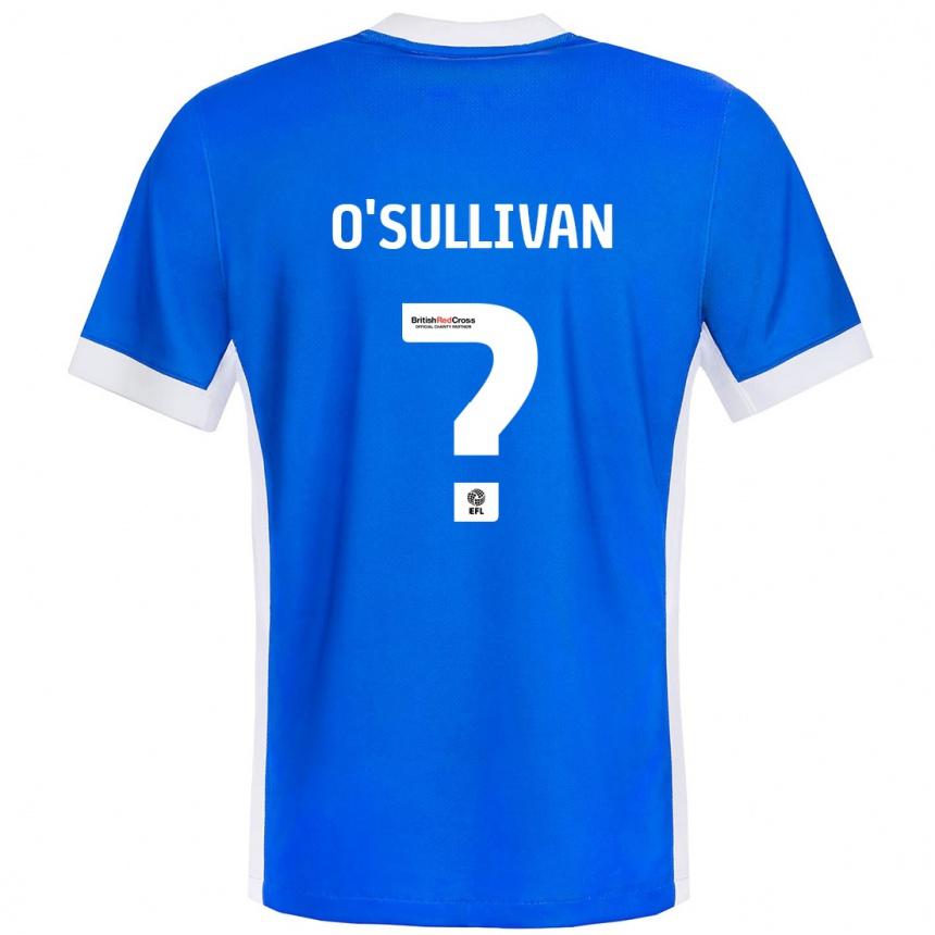 Men Football William O'sullivan #0 Blue White Home Jersey 2024/25 T-Shirt Nz