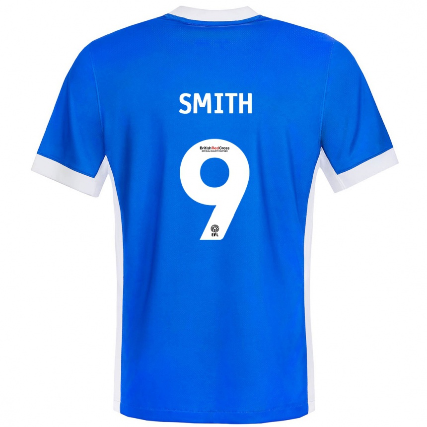 Men Football Libby Smith #9 Blue White Home Jersey 2024/25 T-Shirt Nz