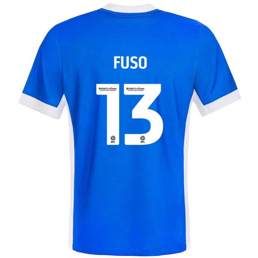 Men Football Ivana Fuso #13 Blue White Home Jersey 2024/25 T-Shirt Nz