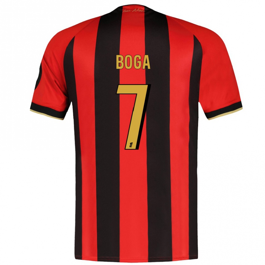 Men Football Jérémie Boga #7 Red Black Home Jersey 2024/25 T-Shirt Nz