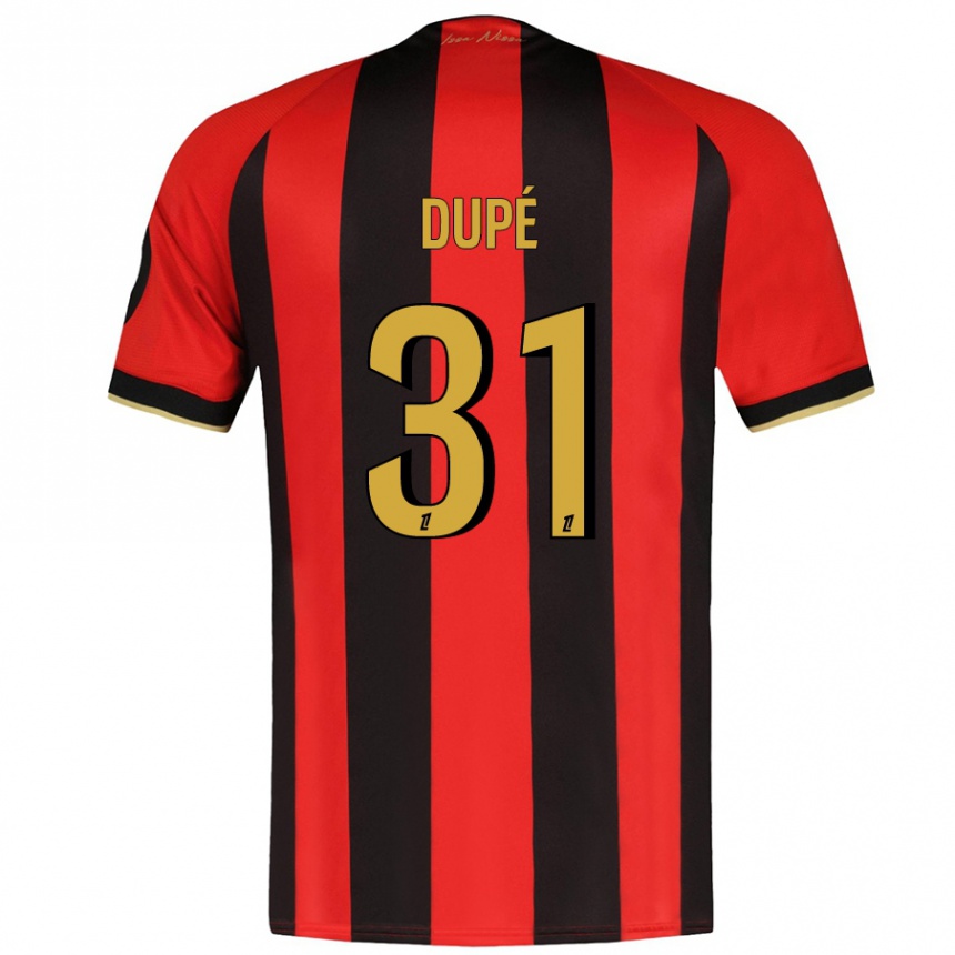 Men Football Maxime Dupé #31 Red Black Home Jersey 2024/25 T-Shirt Nz