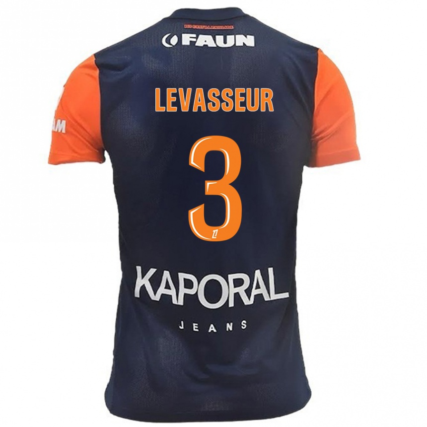 Men Football Marie Levasseur #3 Navy Blue Orange Home Jersey 2024/25 T-Shirt Nz