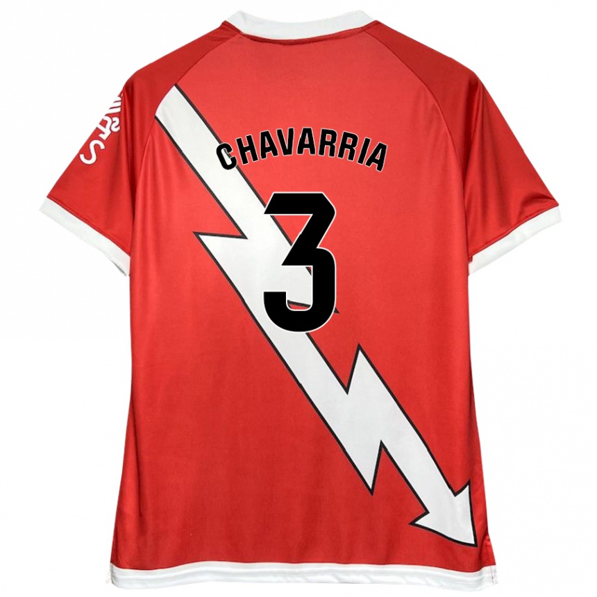 Men Football Pep Chavarría #3 White Red Home Jersey 2024/25 T-Shirt Nz