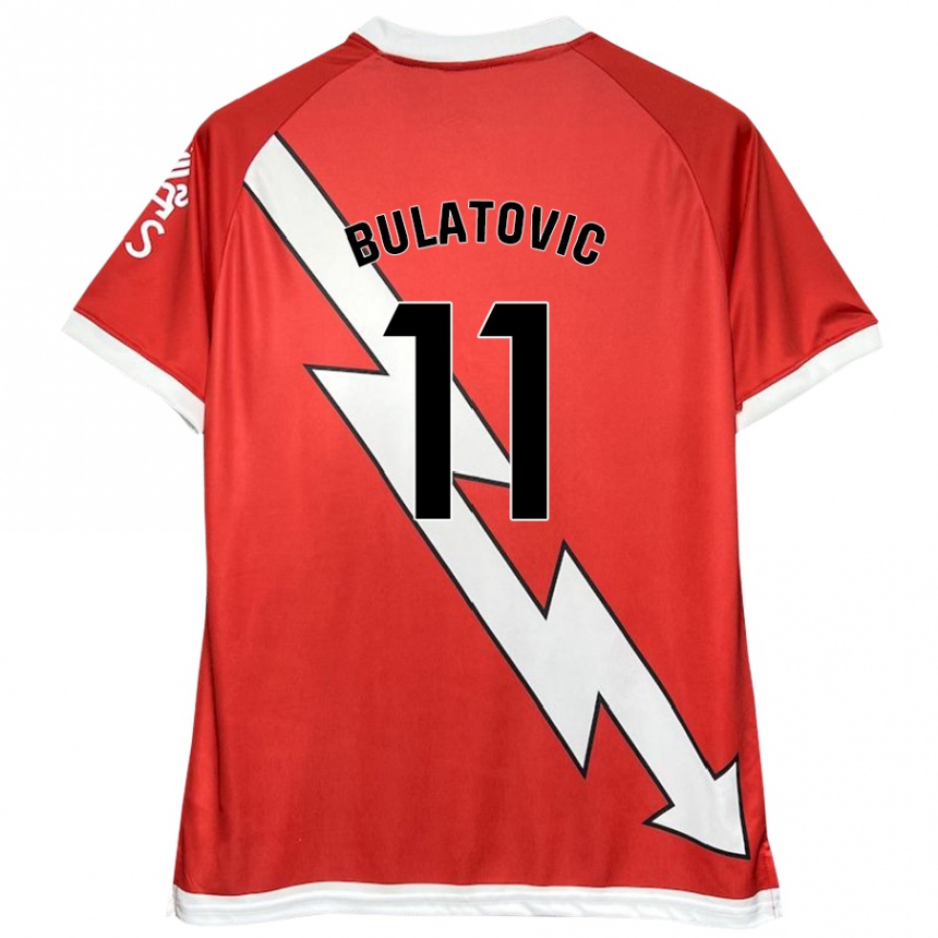 Men Football Slađana Bulatović #11 White Red Home Jersey 2024/25 T-Shirt Nz