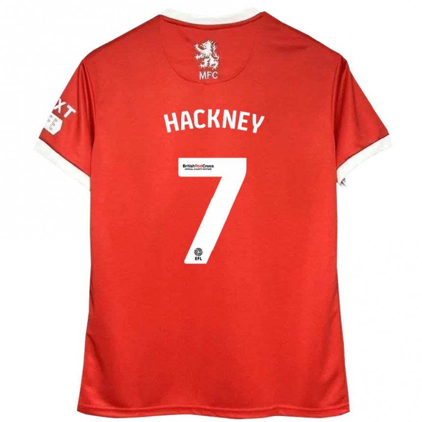 Men Football Hayden Hackney #7 Red White Home Jersey 2024/25 T-Shirt Nz