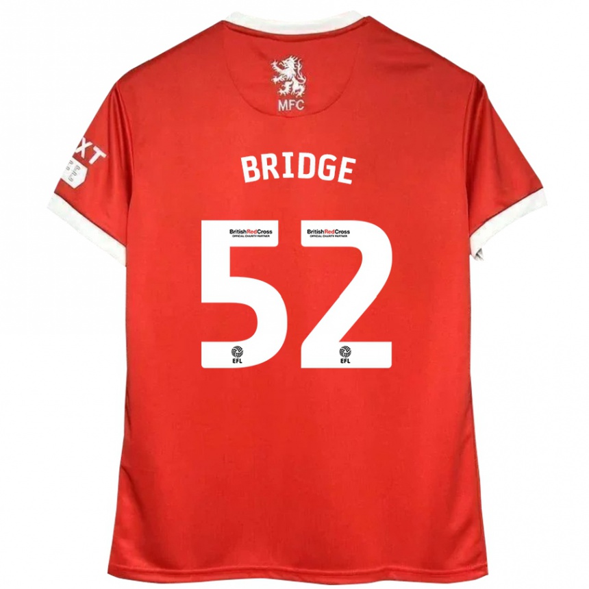 Men Football Aj Bridge #52 Red White Home Jersey 2024/25 T-Shirt Nz