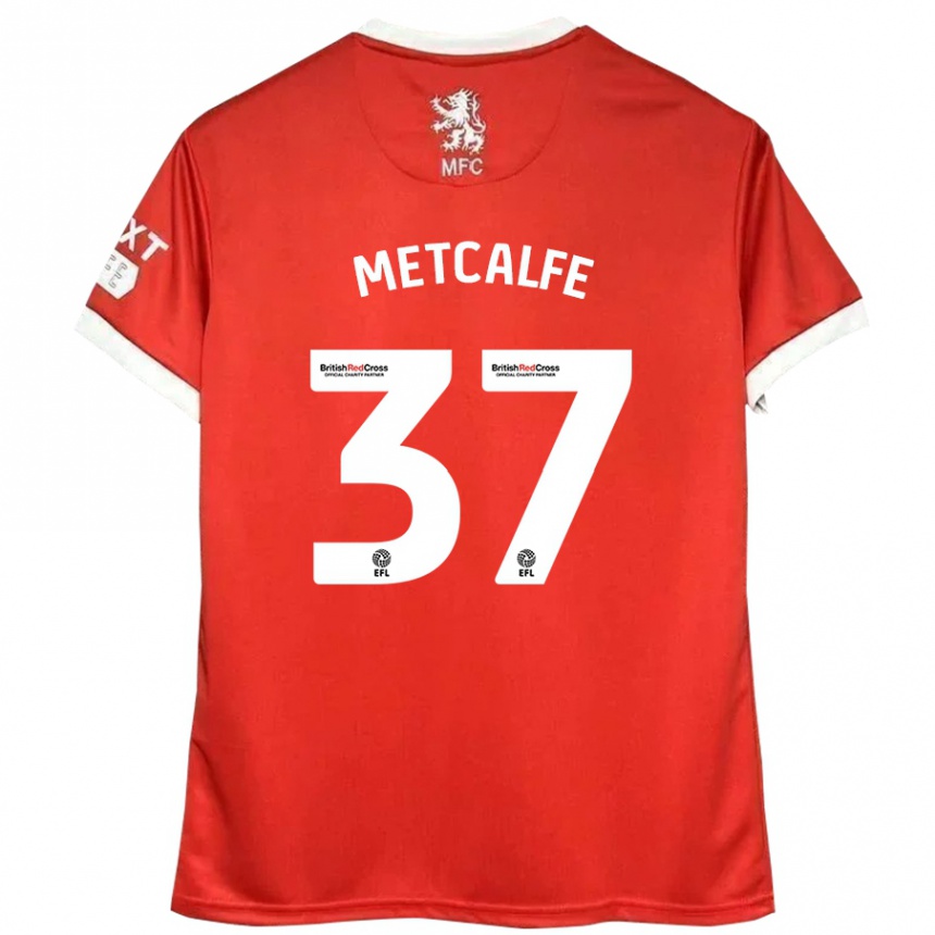 Men Football Max Metcalfe #37 Red White Home Jersey 2024/25 T-Shirt Nz