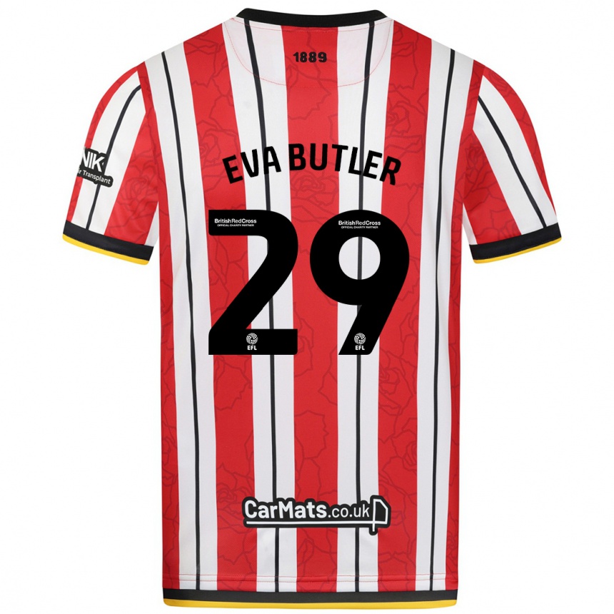 Men Football Eva Butler #29 Red White Stripes Home Jersey 2024/25 T-Shirt Nz