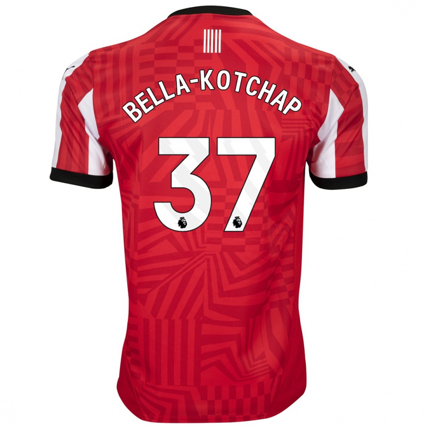 Men Football Armel Bella-Kotchap #37 Red White Home Jersey 2024/25 T-Shirt Nz