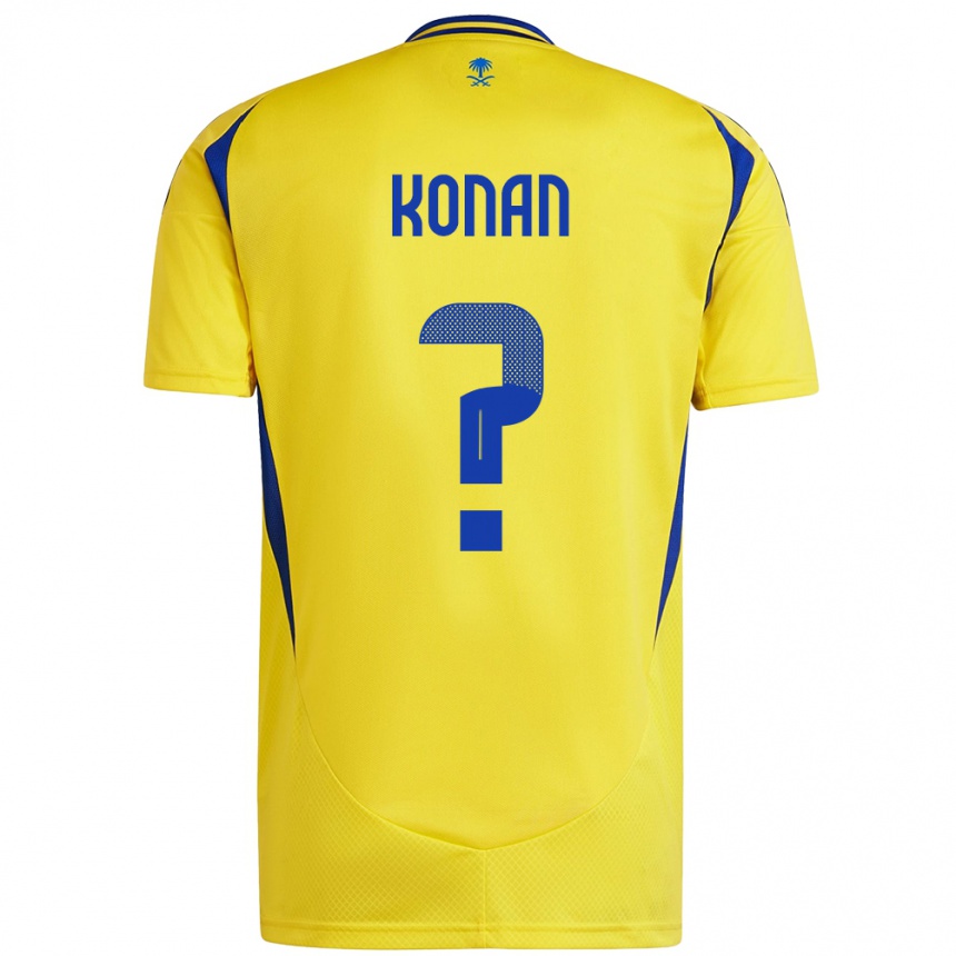 Men Football Ghislain Konan #0 Yellow Blue Home Jersey 2024/25 T-Shirt Nz