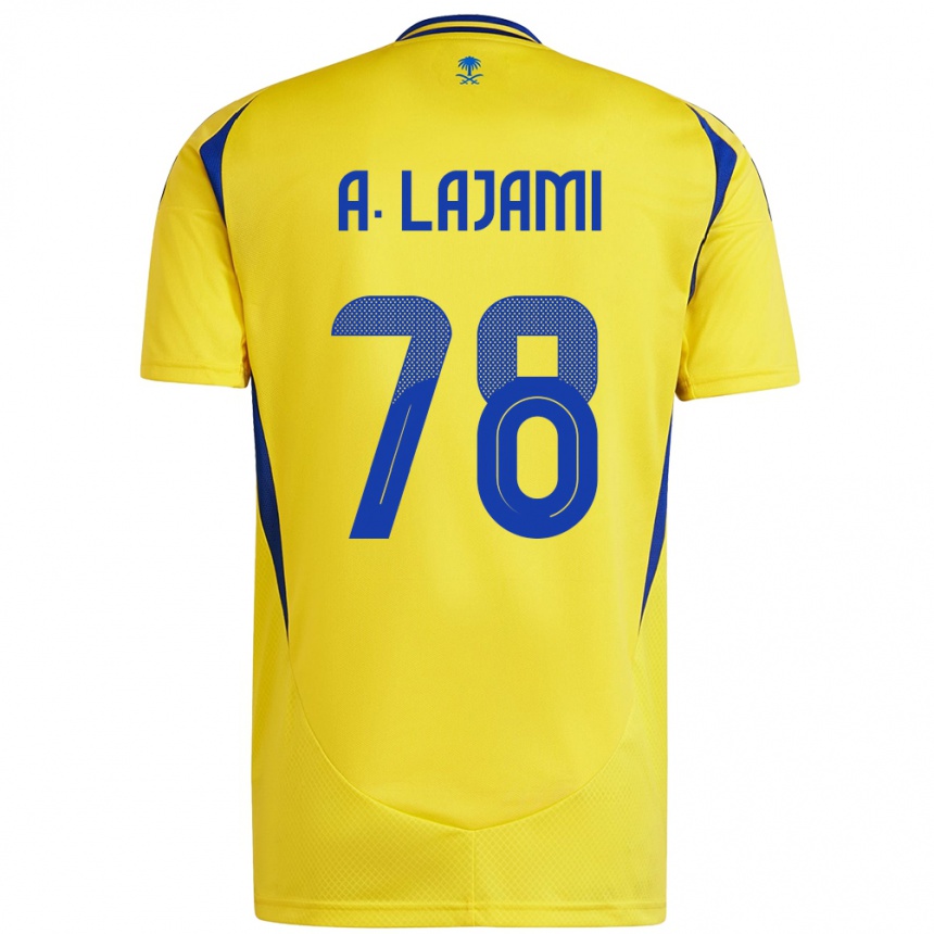 Men Football Ali Lajami #78 Yellow Blue Home Jersey 2024/25 T-Shirt Nz