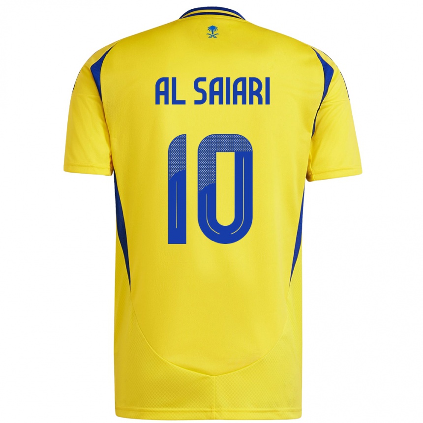 Men Football Mubarkh Al-Saiari #10 Yellow Blue Home Jersey 2024/25 T-Shirt Nz