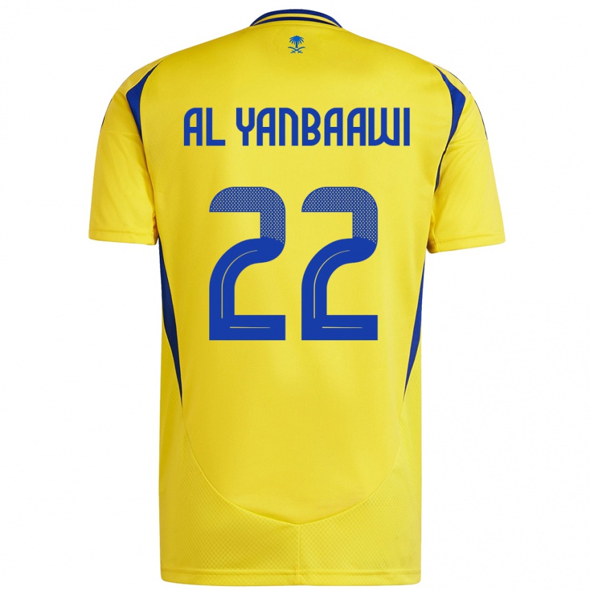 Men Football Tahani Al-Yanbaawi #22 Yellow Blue Home Jersey 2024/25 T-Shirt Nz