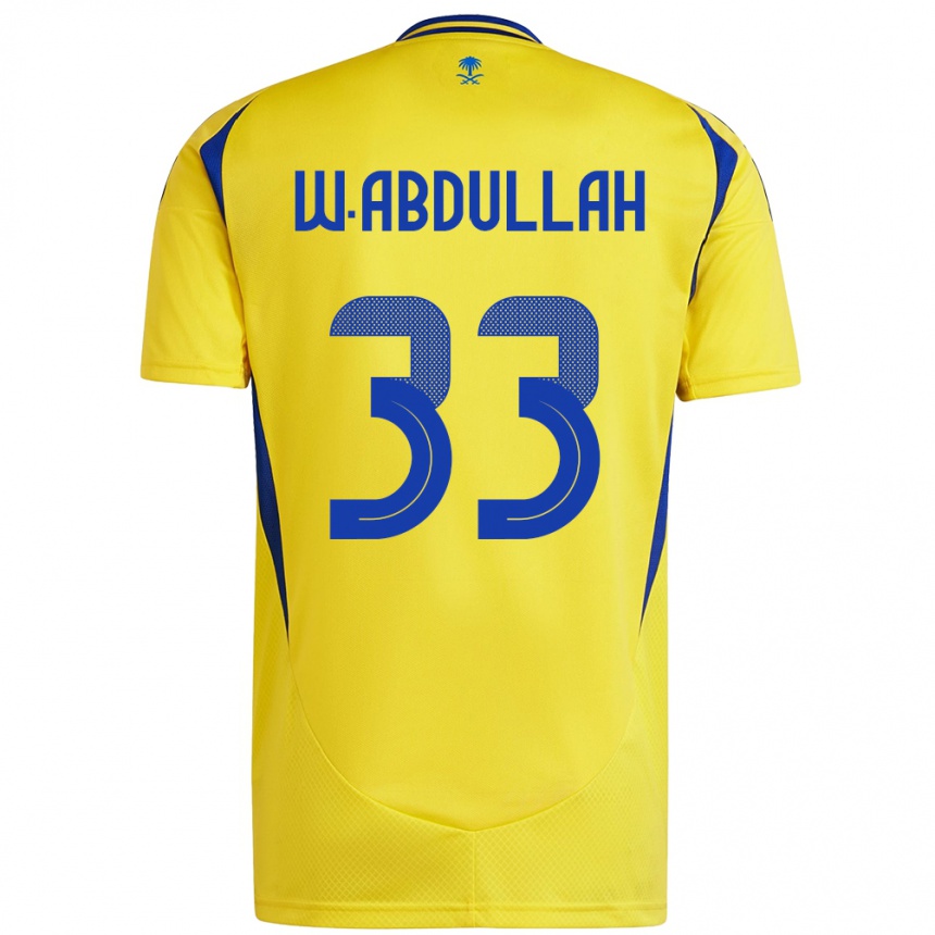 Men Football Waleed Abdullah #33 Yellow Blue Home Jersey 2024/25 T-Shirt Nz