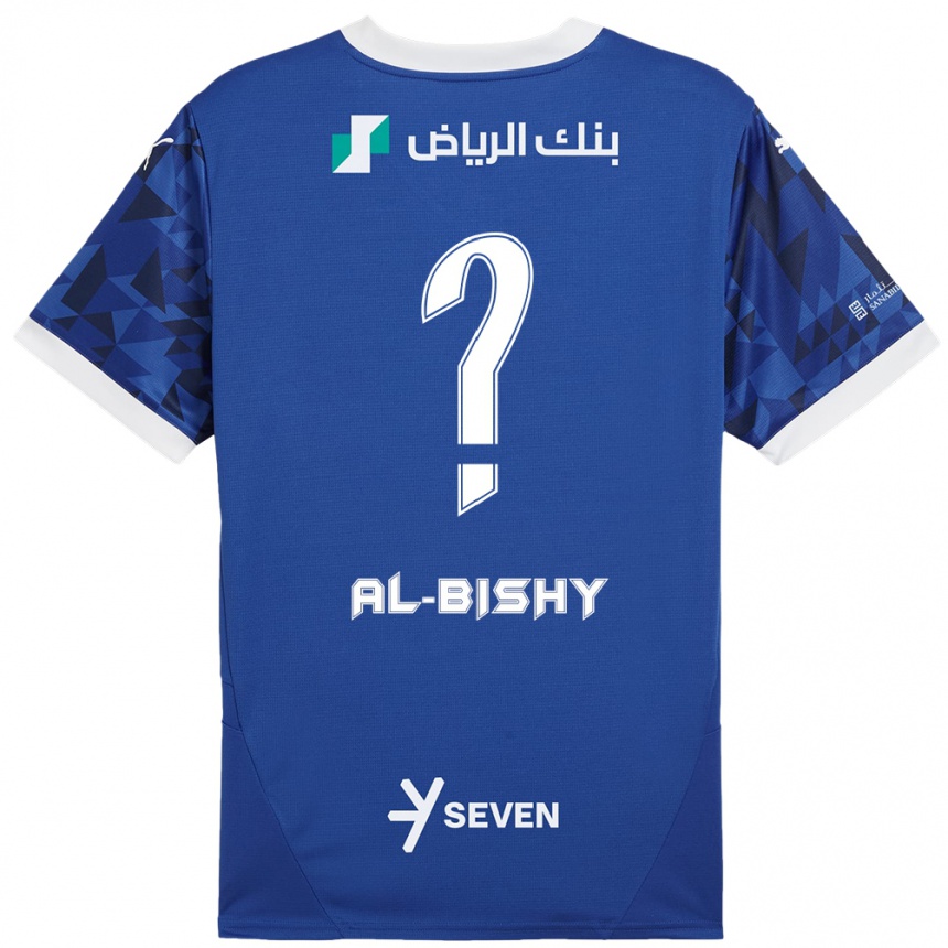 Men Football Bder Abdulaziz Al-Bishy #0 Dark Blue White Home Jersey 2024/25 T-Shirt Nz