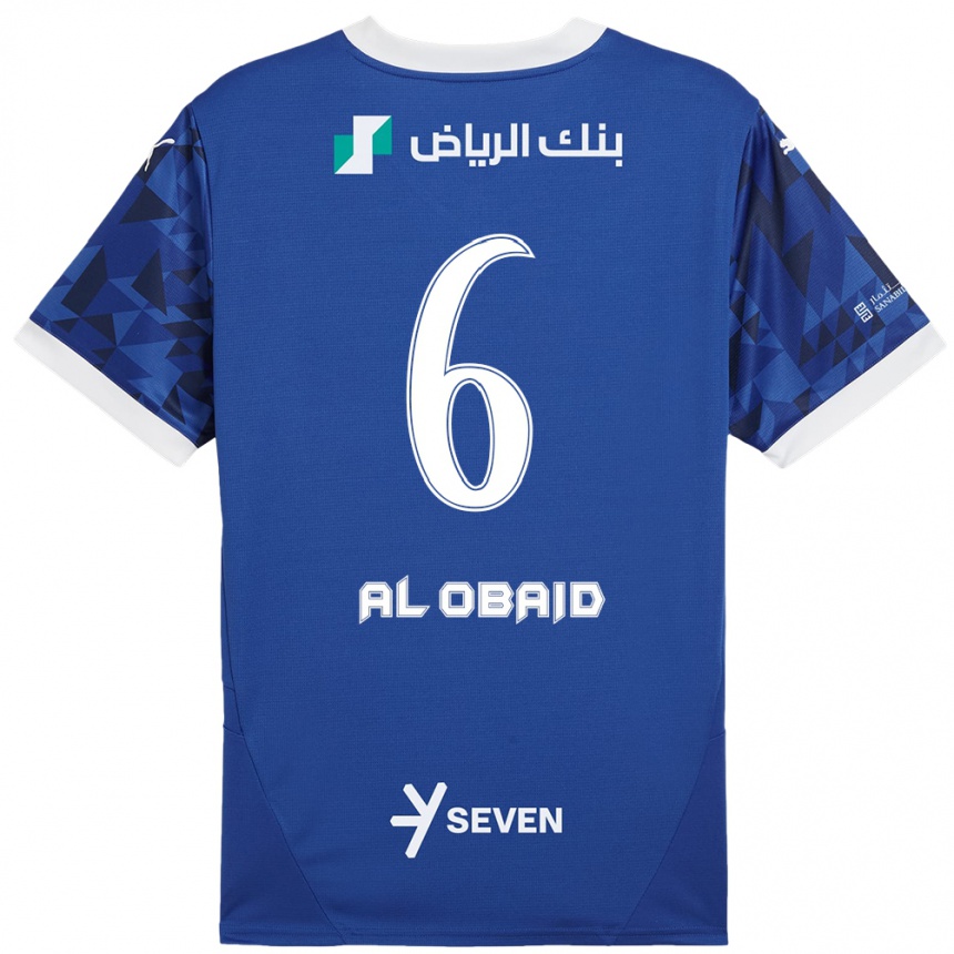 Men Football Lulu Al-Obaid #6 Dark Blue White Home Jersey 2024/25 T-Shirt Nz