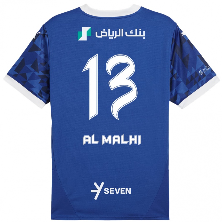 Men Football Al Muhra Al-Malhi #13 Dark Blue White Home Jersey 2024/25 T-Shirt Nz